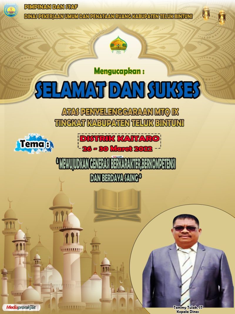 Ucapan Selamat Dan Sukses Pelaksanaan MTQ IX di Distrik Kaitaro