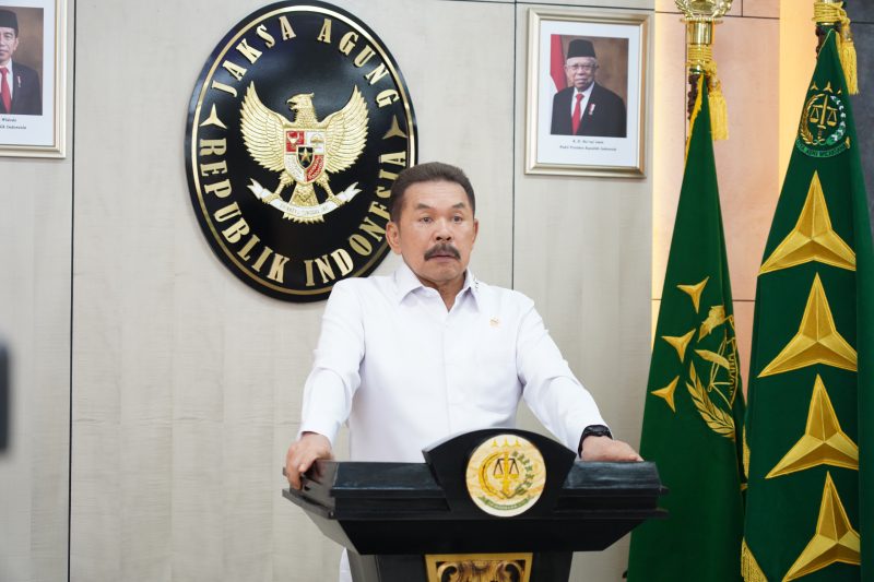 Jaksa Agung  Republik Indonesia, ST Burhanuddin  saat membuka Rakernis 2023 secara Virtual,Rabu(20/9/23)
