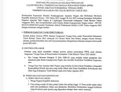 Pengumuman Seleksi PPPK Jabatan Fungsional Tenaga Guru Kabupaten Teluk Bintuni Tahun 2023