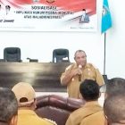 Wakil Bupati Teluk Bintuni, Matret Kokop, SH menyampaikan pesan kepada peserta
Sosialisasi mengenai Implikasi Hukum Pidana terkait dengan Maladministrasi di wilayah Kabupaten Teluk Bintuni di Gedung Sasana Karya, Manimeri, Selasa (7/11/2023).