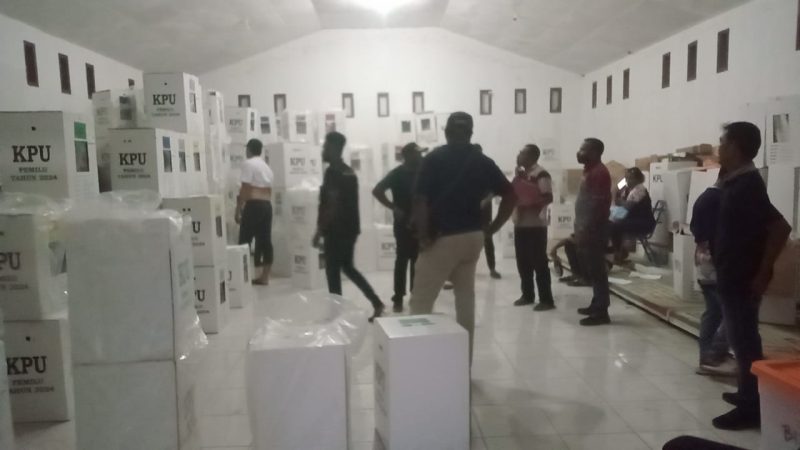 Tempat penyimpanan Kotak Suara hasil pleno tingkat distrik Bintuni, Kamis (29/02/2024). Foto : Haiser Situmorang 
