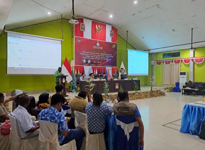Pelaksanaan Rapat Pleno Pemilu Kabupaten Teluk Bintuni di Aula KPU Teluk Bintuni hari kedua, Sabtu (2/3/2024) 