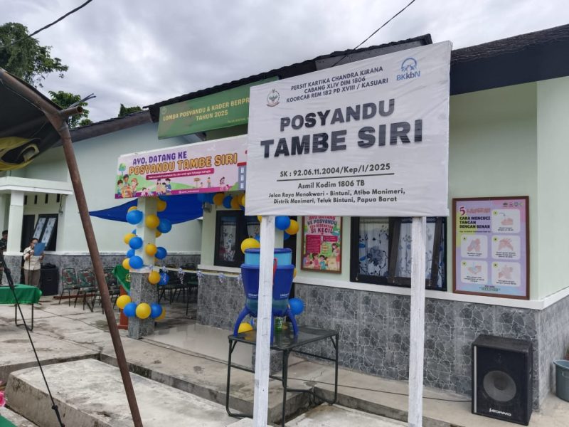Dandim 1806/Teluk Bintuni Resmikan Posyandu Tambe Siri, Bukti Komitmen pada Kesehatan Masyarakat