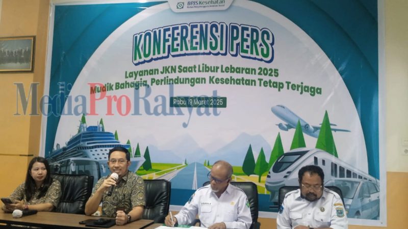 BPJS Kesehatan Manokwari Bersama Dinas Kesehatan Provinsi Papua Barat dan Dinas Kesehatan Manokwari saat menggelar konferensi pers menjelang IdulFitri 1446Hj