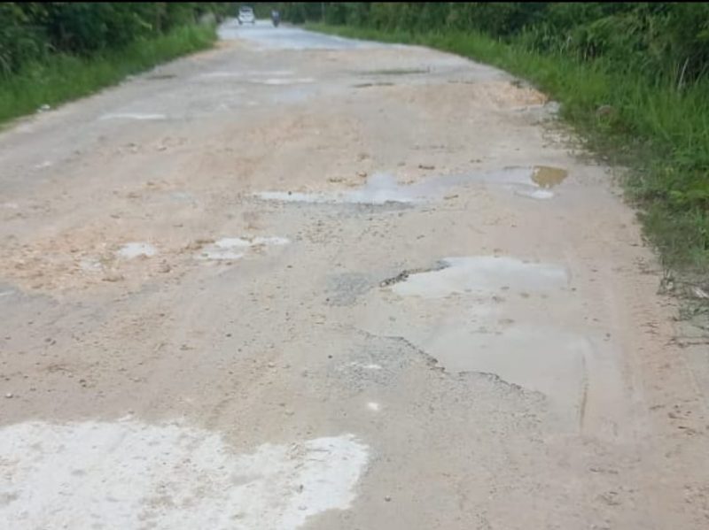 Kondisi jalan rusak (Foto : Jansens / MPR) 