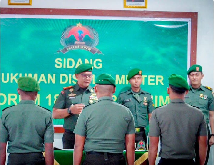 Danrem 182/JO Gelar Sidang Disiplin Militer, Tiga Prajurit Dijatuhi Hukuman