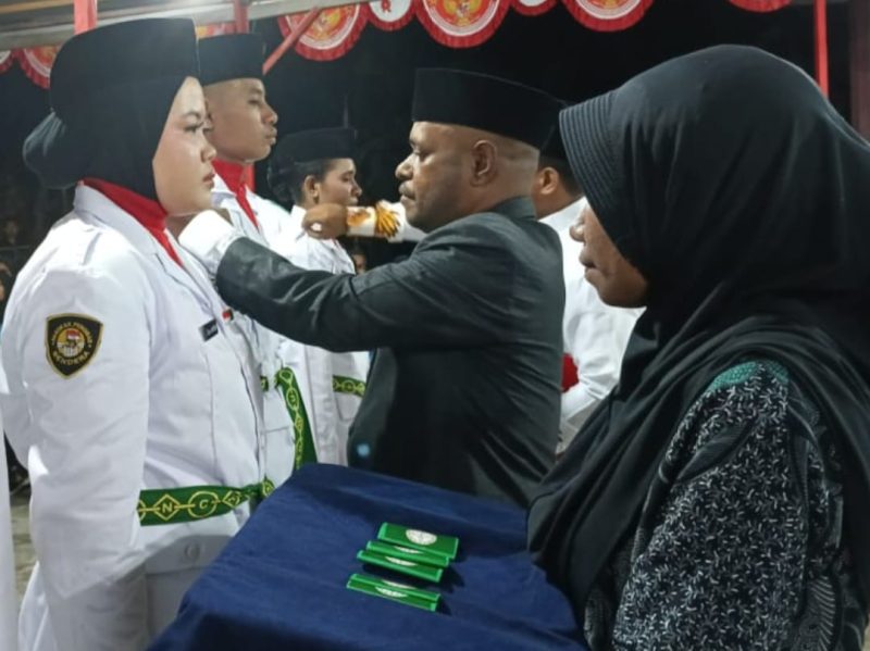 Paskibraka Distrik Tomu Siap Kibarkan Merah Putih di HUT ke-80 RI