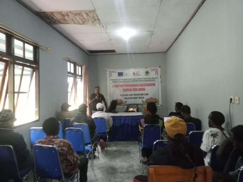Caption : saat pertemuan berlangsung di desa bugi, distrik bugi, Kabupaten Jayawijaya, provinsi Papua pegunungan,